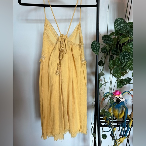 Urban Outfitters Out From Under Yellow Strappy Back Tie Dress - Picture 2 of 4
